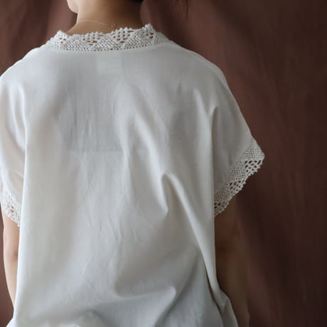 FRENCH SLEEVE ANTIQUE COTTON BLOUSE