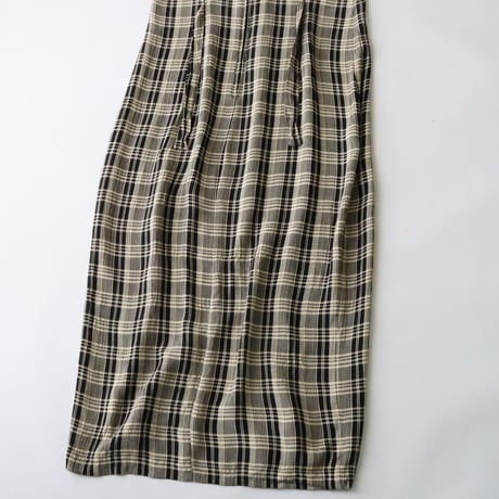MONOTONE CHECK LONG DRESS