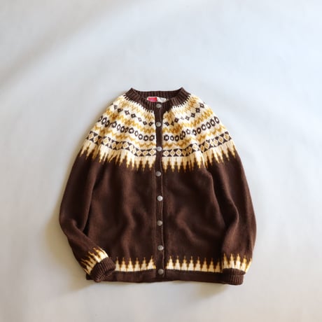 VINTAGE NORDIC HAND KNIT WOOL CARDIGAN