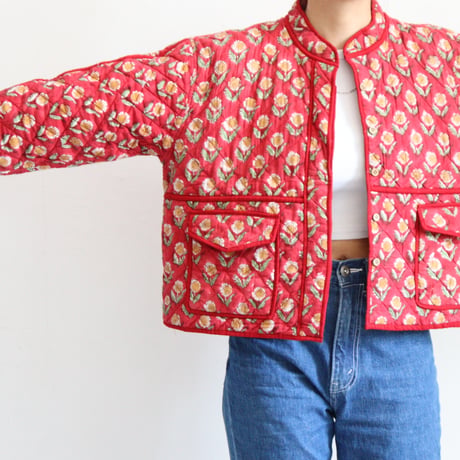 INDIAN COTTON STAND COLLAR QUILTING JACKET