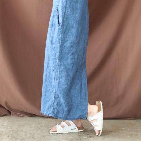 EURO INDIGO LINEN CAMISOLE DRESS