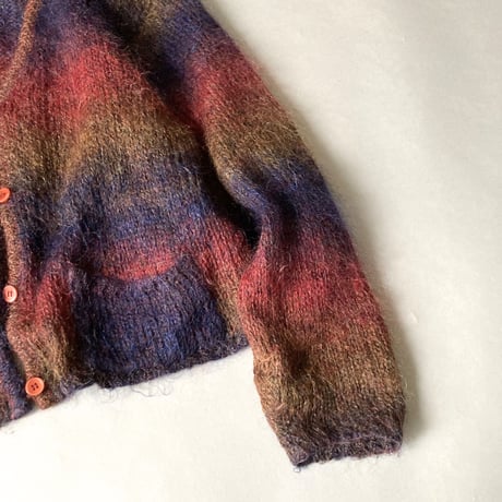 EURO SHORT LENGTH MOHAIR HAND KNITTED CARDIGAN