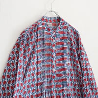 PIN TUCK COTTON LONG DRESS -screen print-