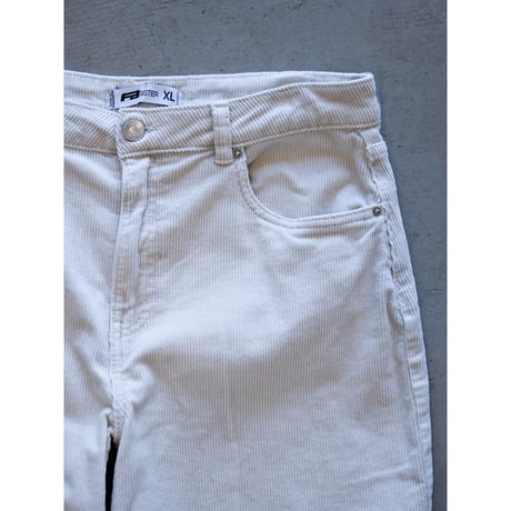 EU Modern Ivory Corduroy Wide Pants