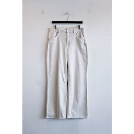 EU Modern Ivory Corduroy Wide Pants