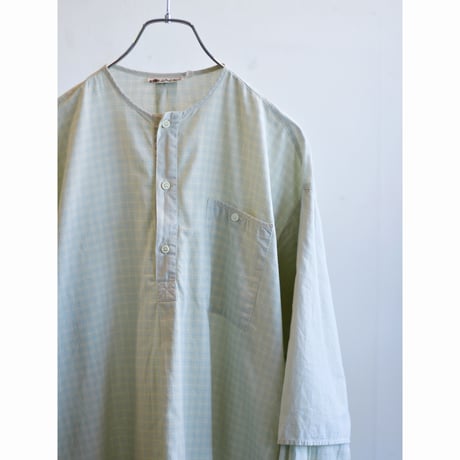 EU Vintage Henryneck Layered Plaid Shirt / Made in Italy