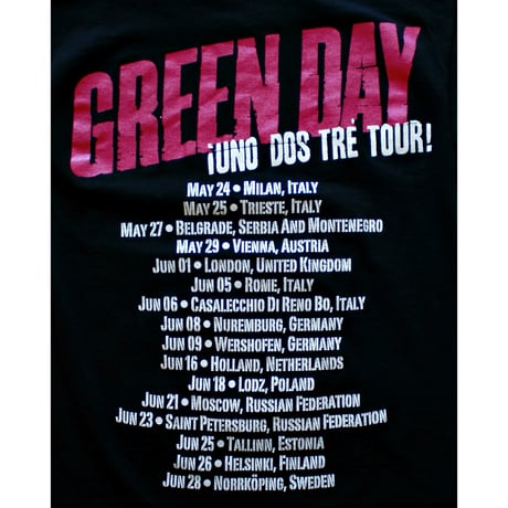 “GREEN DAY” EU Tour Print Rock Tshirt