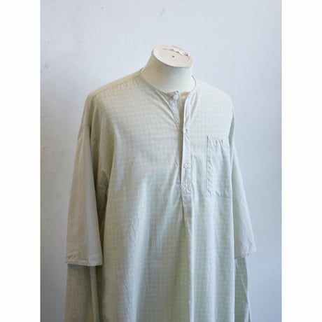 EU Vintage Henryneck Layered Plaid Shirt / Made in Italy