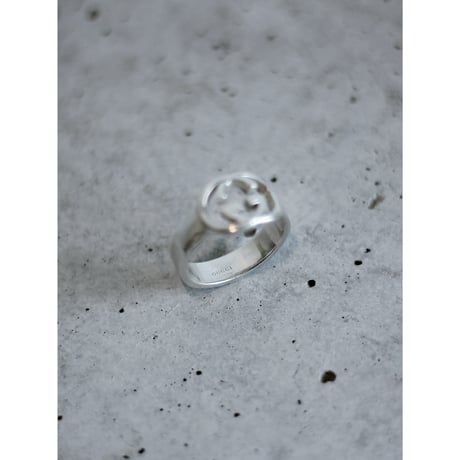 “GUCCI” Interlocking G Silver Ring / Made in Italy
