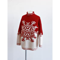 1990s〜 “EXPRESS TRICOT” Snowflake Mockneck Wool Sweater