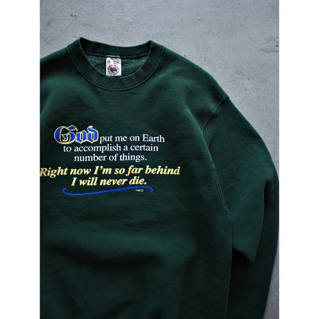 1990s Vintage Fruit of the loom Aphorism Logo Sweatshirt / Made in USA
