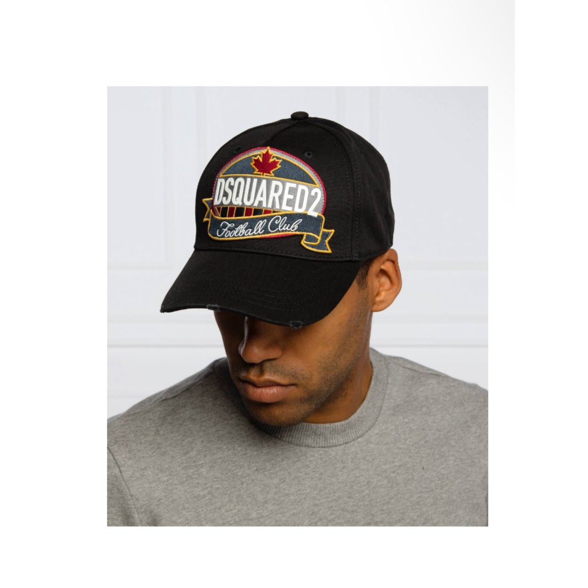 DSQUARED2 スプラッタープリントキャップ DSQUARED2” Football Club Patch Cotton Cap | no
