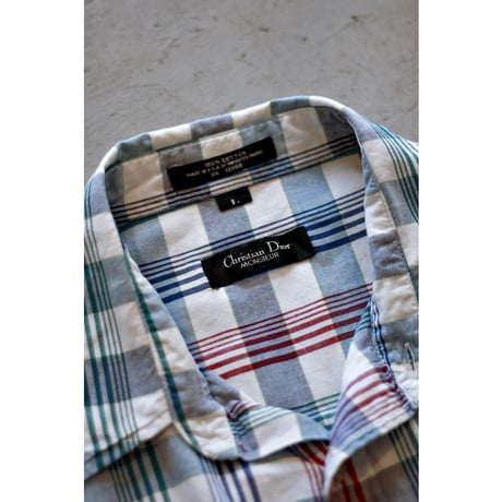 1990s “Christian Dior” Plaid Shirt / Made in USA