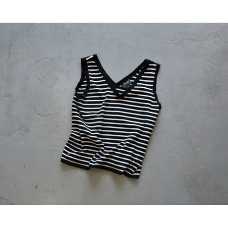 1990s “LAUREN RAPLH LAUREN” Stripe Vneck Vest / Made in Hong Kong