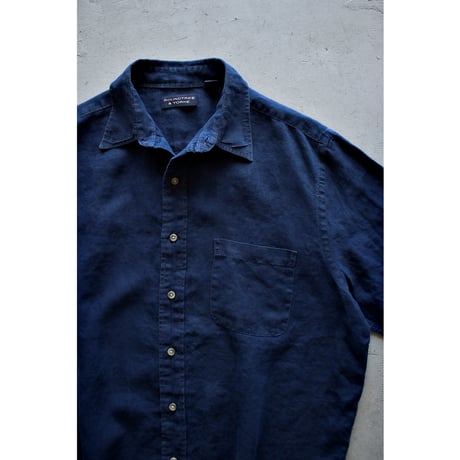 Vintage Navy Color Linen Shirt