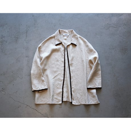 1990s Vintage Linen Buttonless Jacket / Made in USA