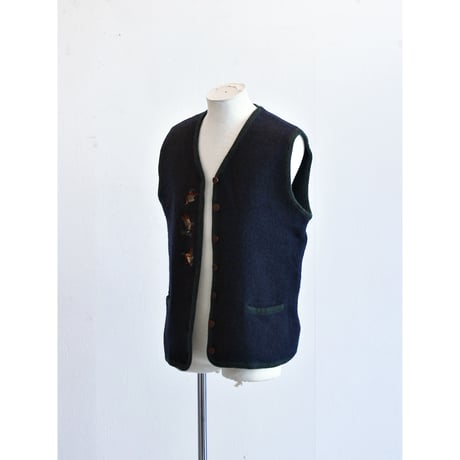 Vintage Ducks Embroidered Wool Vest