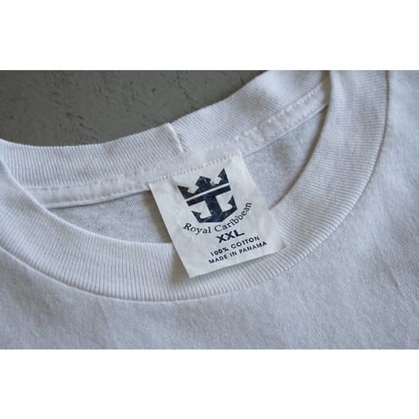 1990s Cruise Print White Tshirt Made in Panama