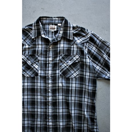 1980s〜 Vintage Black Plaid Western Shirt
