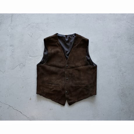 1980s〜 Real Leather Snap Vest / Made in England