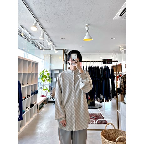 Ombré Stripe Bandcollar Shirt