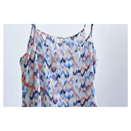 Vintage Colorful Geometric Sheer Camisole