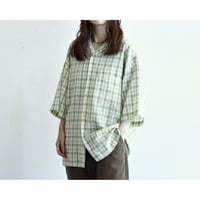 1990s〜 Vintage Rayon Blend Plaid Opencollar Shirt