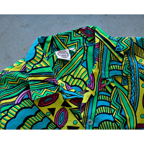 1990s Vintage Psychedelic Art Opencollar Shirt