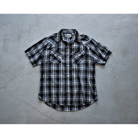 1980s〜 Vintage Black Plaid Western Shirt
