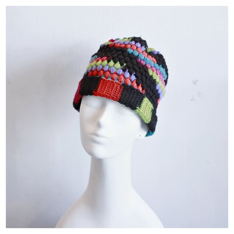 Multicolored Crochet Knit Beanie