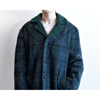 Vintage Plaid Boa Wool Ranch Coat