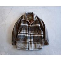 1990s Ethnic Stripe Boa Liner Oiled Jacket