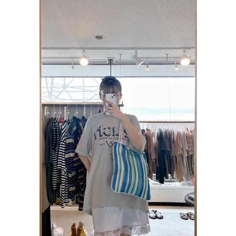“C&A” Multicolor Stripe Nylon Summer Tote Bag