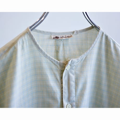 EU Vintage Henryneck Layered Plaid Shirt / Made in Italy