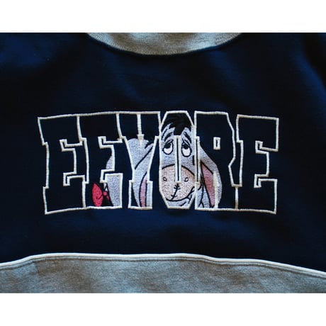 “EEYORE” Pooh ©︎Disney Embroidered 2tone Sweatshirt