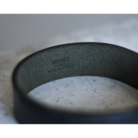 2000 Vintage “HERMES” (Margiela period) Poor Tour Leather Bangle / Made in FRANCE