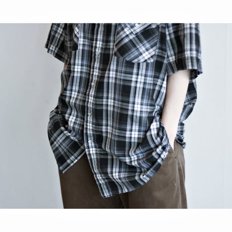 1980s〜 Vintage Black Plaid Western Shirt