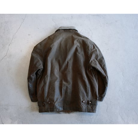 1990s Ethnic Stripe Boa Liner Oiled Jacket