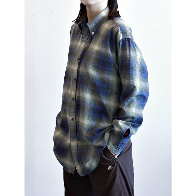 値下げ！WIND AND SEA Ombre Plaid Nel Shirt！ WIND AND SEA(ウィンダンシー) Ombre Plaid Open Collar S／S