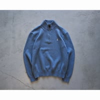 “Polo Ralph Lauren” Embroidered Halfzip Cotton Sweater