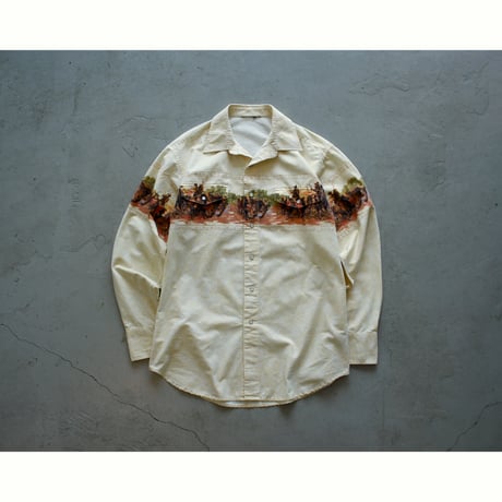 1990s Cowboy Print Western Shirt
