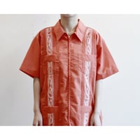 1990s Embroidered Zipup Guayabera Shirt