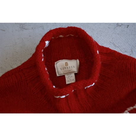 1990s〜 “EXPRESS TRICOT” Snowflake Mockneck Wool Sweater