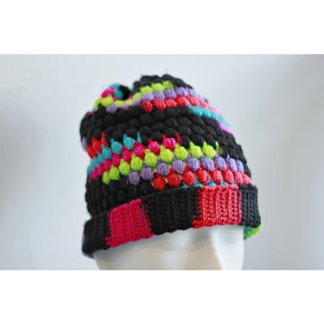 Multicolored Crochet Knit Beanie