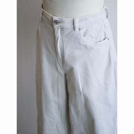 EU Modern Ivory Corduroy Wide Pants
