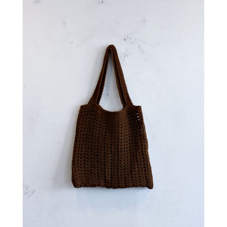 Crochet Knit Handmade Totebag “Brown”