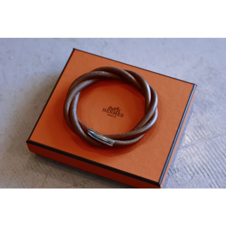 Old “HERMES” Twist Leather Bracelet