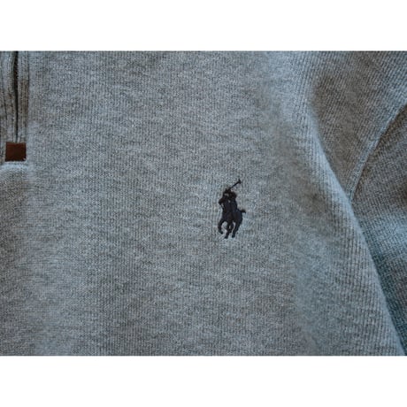 “Polo Ralph Lauren” Embroidered Halfzip Sweatshirt / Light Gray