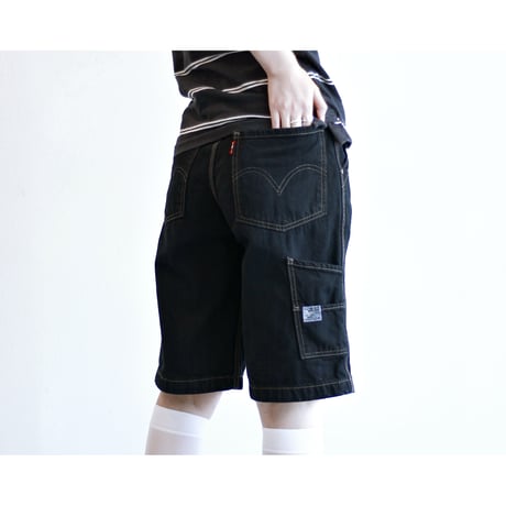 2000s “Levi's” 8Pockets Painter Black Denim Shorts