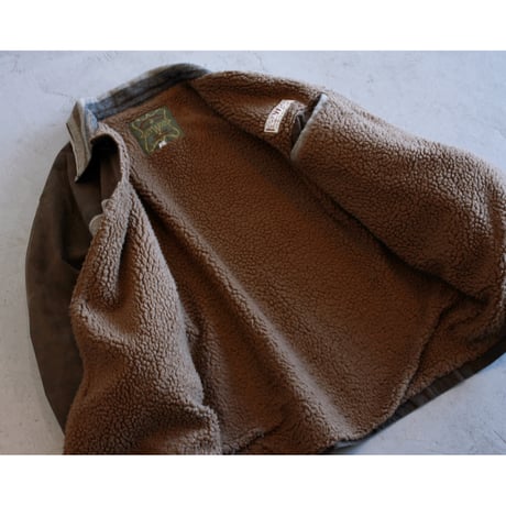 1990s Ethnic Stripe Boa Liner Oiled Jacket